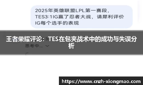 王者荣耀评论：TES在包夹战术中的成功与失误分析